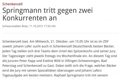  Springmann tritt gegen zwei Konkurrenten an Schenkenzell Schwarzwälder Bote 1Vorschau